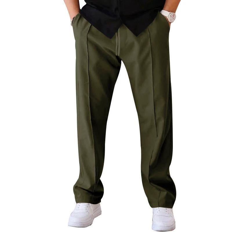 Men's Trousers Sports Casual Loose Straight Pants With Drawstring Design Clothing - MANDOTOS