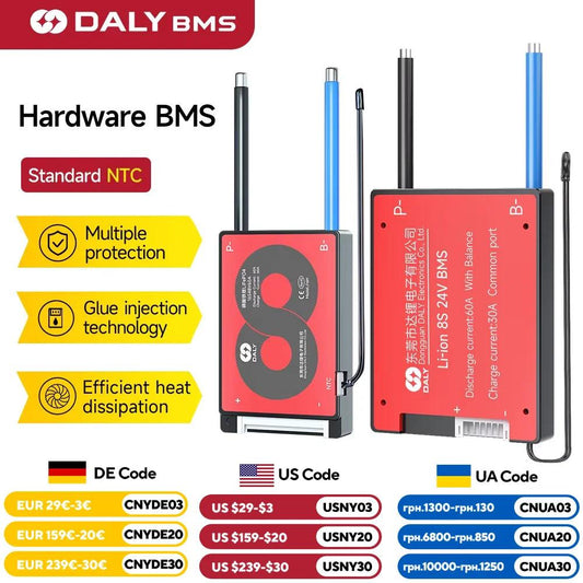 DALY BMS18650 NTC 10S 36V 13S 48V 20A 40A 60A Li-ion Battery with Balance Low High Temperature Cut Off Protection DalyBMS - MANDOTOS