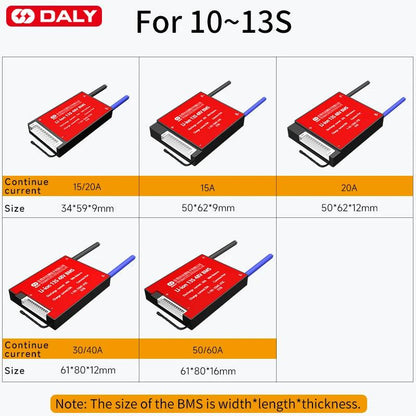DALY BMS18650 NTC 10S 36V 13S 48V 20A 40A 60A Li-ion Battery with Balance Low High Temperature Cut Off Protection DalyBMS - MANDOTOS