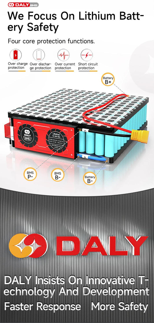 DALYBMS 20A 30A 60A For 4S12V Lifepo4 battery pack Li-ion 7S 24V 10S 36V Protect charge and discharge with passive balancer - MANDOTOS