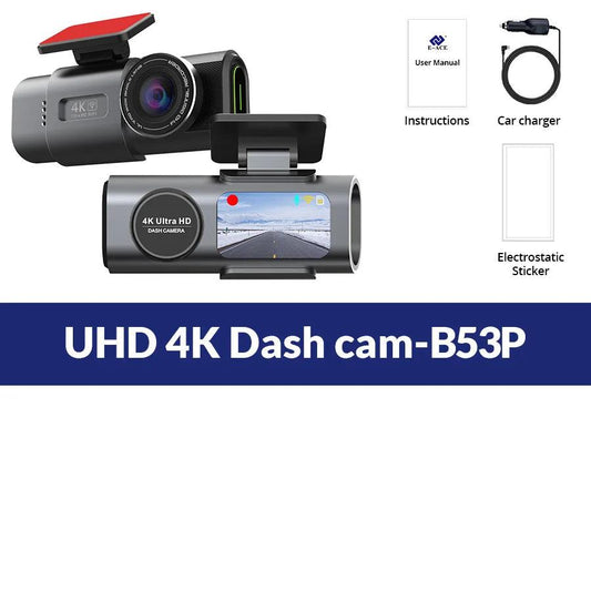 Dash Cam Dual Lens 4K UHD Recording Car Camera DVR Night Vision Video Recorder Built-In Wi-Fi Support GPS 24H Parking - MANDOTOS