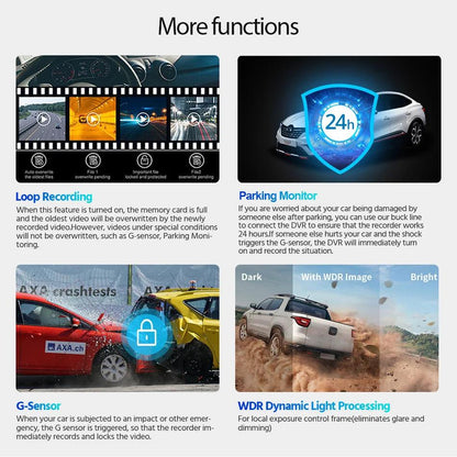 Dash Cam Dual Lens 4K UHD Recording Car Camera DVR Night Vision Video Recorder Built-In Wi-Fi Support GPS 24H Parking - MANDOTOS