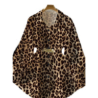 Women's Elegant Lapel Button-Down Top With Adjustable Metal Waist Belt Solid Color Loose Fit Blouse For Casual & Office Wear