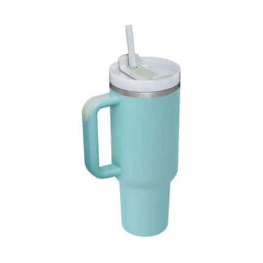 40 Oz Tumbler With Handle Straw Insulated, Stainless Steel Spill Proof Vacuum Coffee Cup Tumbler With Lid Tapered Mug Gifts For Valentine Lover Suitable For Car Gym Office Travel - MANDOTOS