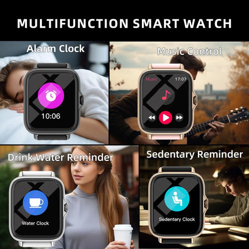 SmartTech 1.83'' Waterproof Smart Watch - Call & Message Alerts, Sleep Monitoring, Sports Pedometer for iPhone & Android - MANDOTOS