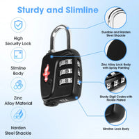 DUALVROWN Black Luggage Lock - Stylish Security for Travelers and Outdoor Enthusiasts - MANDOTOS INTERNATIONAL