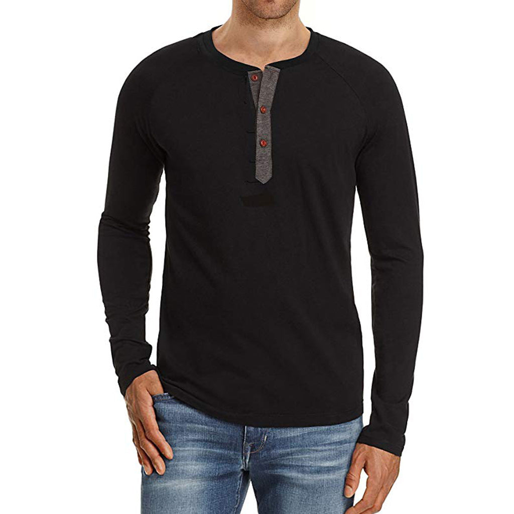 Plus Size Solid Raglan Men's Tee