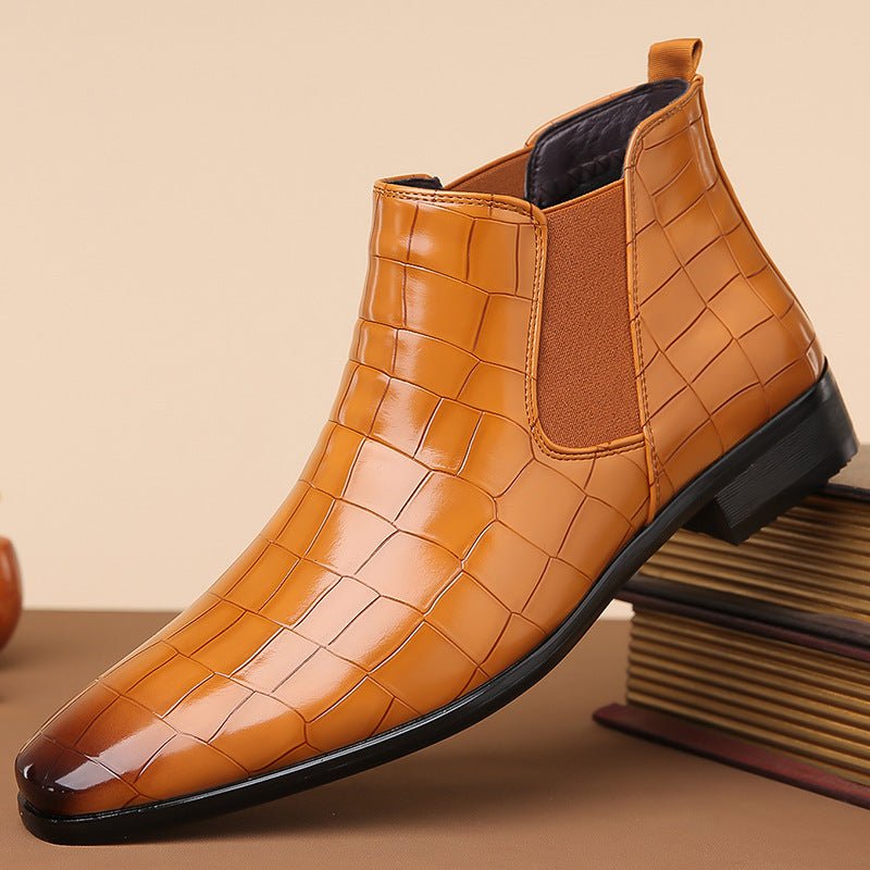 Glossy High - Top Men's Chelsea Boots Size 48 - MANDOTOS INTERNATIONAL