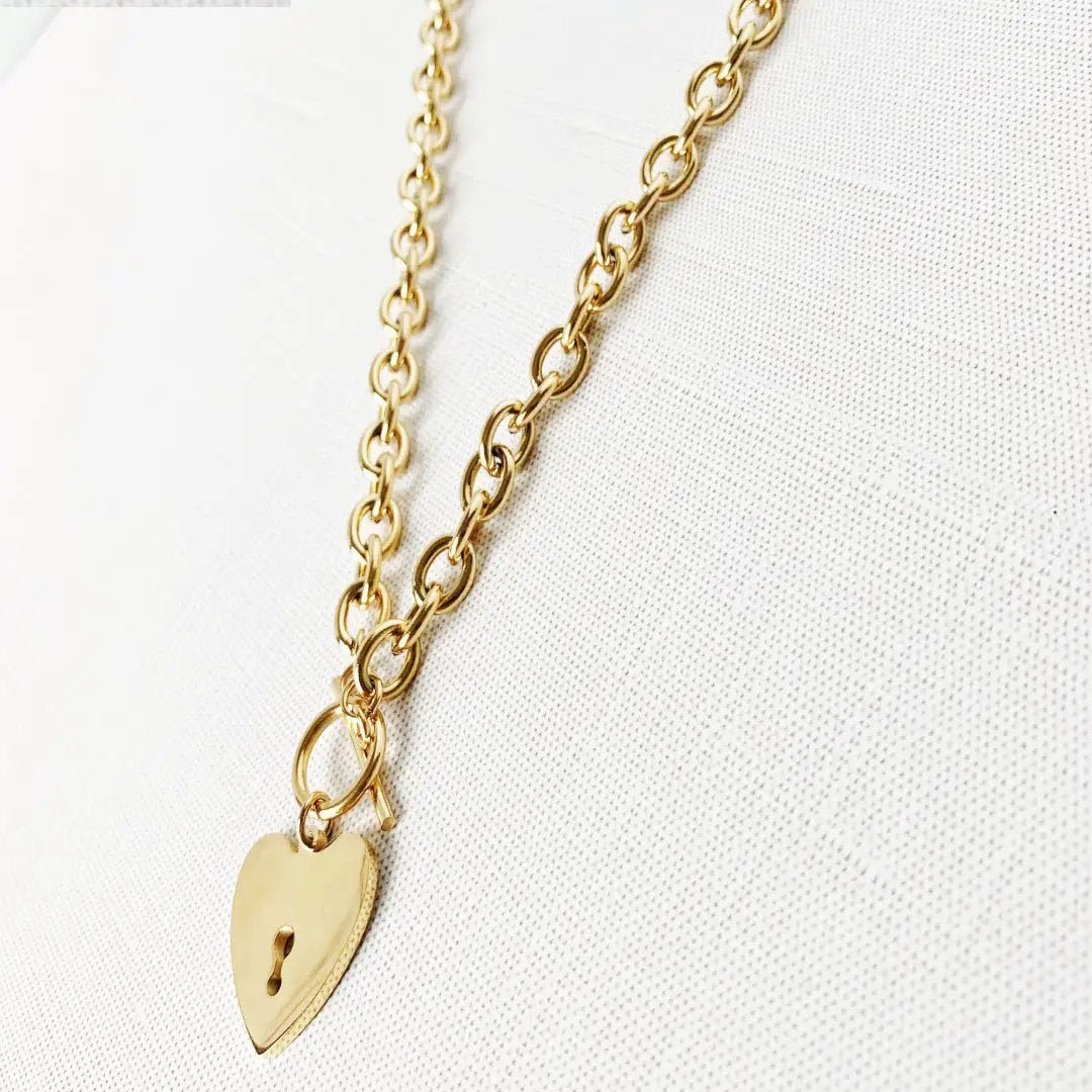 Heart Key Toggle Necklace - MANDOTOS INTERNATIONAL