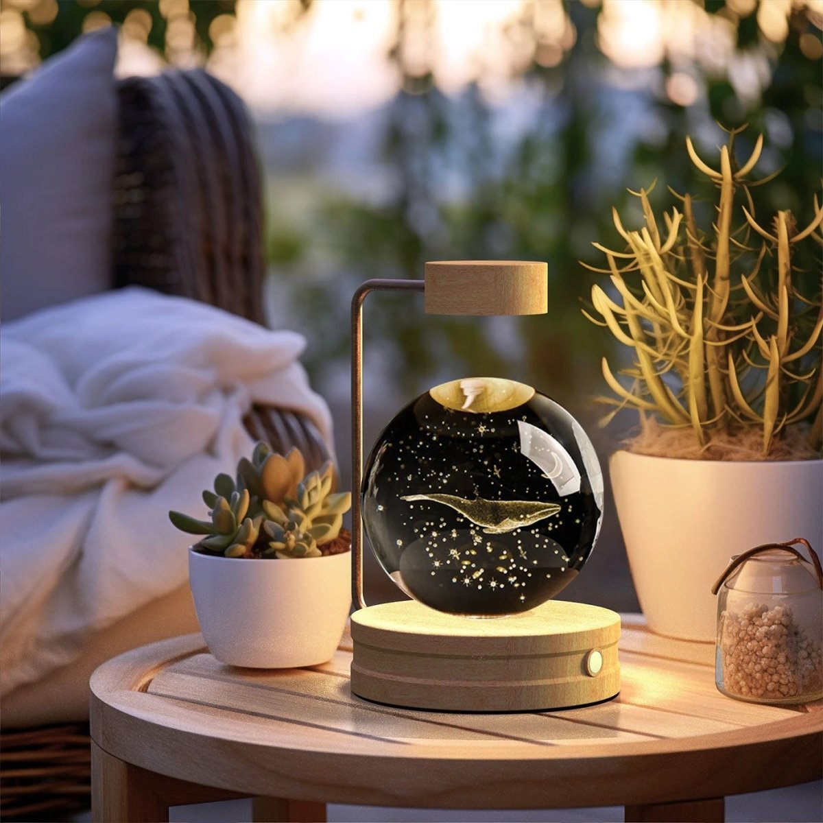 Crystal Ball Cosmic Dinosaur Indoor Night Light USB Power Warm Bedside Light Birthday Gift Night Lamp MANDOTOS