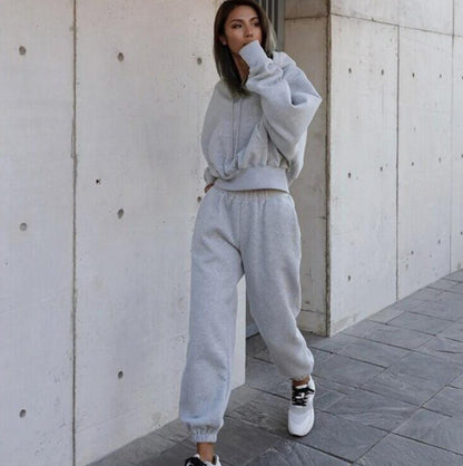 New Style Autumn And Winter Women's New Casual Hoodie Coat Sports Suit - MANDOTOS