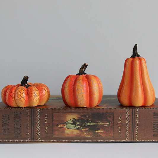 New Halloween Pumpkin Lantern Simulation Pumpkin LED Candle Lamp Resin Luminous Pumpkin - MANDOTOS