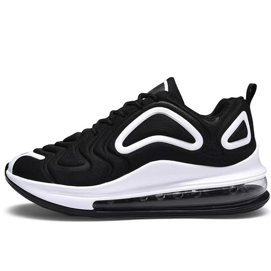 Casual Air Cushion Black Shoes Men Outdoor Breathable Lace-up Sneakers Running Sports Shoes - MANDOTOS