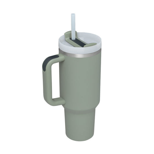 40 Oz Tumbler With Handle Straw Insulated, Stainless Steel Spill Proof Vacuum Coffee Cup Tumbler With Lid Tapered Mug Gifts For Valentine Lover Suitable For Car Gym Office Travel - MANDOTOS