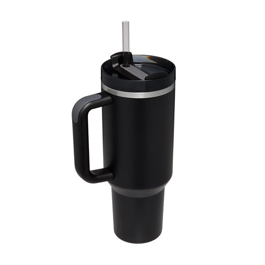 40 Oz Tumbler With Handle Straw Insulated, Stainless Steel Spill Proof Vacuum Coffee Cup Tumbler With Lid Tapered Mug Gifts For Valentine Lover Suitable For Car Gym Office Travel - MANDOTOS