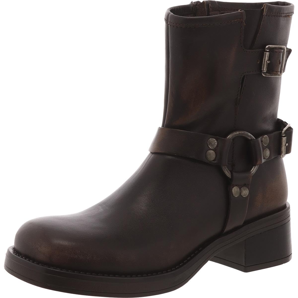 Steve Madden Brixton Moto Boot Brown 8 - MANDOTOS INTERNATIONAL