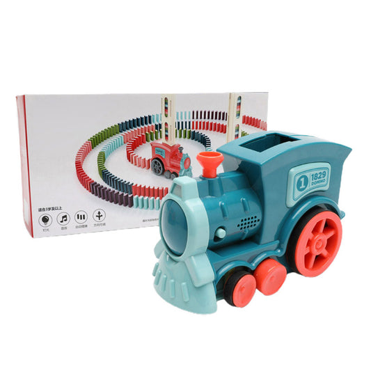 Domino Train Toys Baby Toys Car Puzzle Automatic Release Licensing Electric Building Blocks Train Toy - MANDOTOS