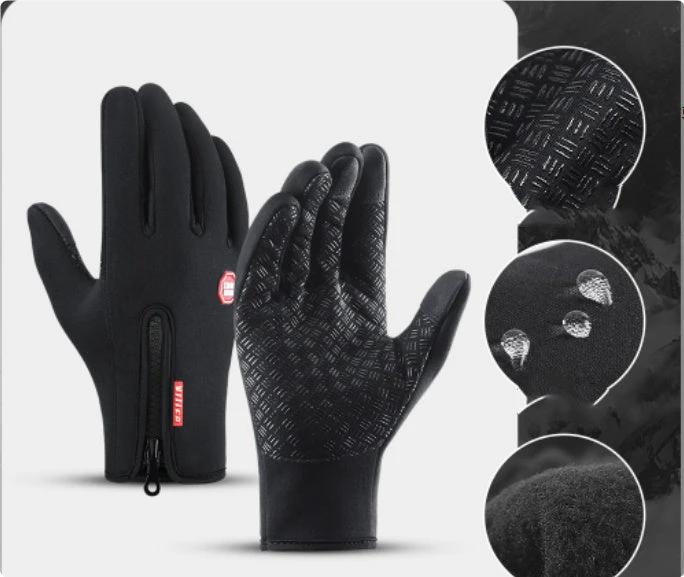 Winter Gloves Touch Screen Riding Motorcycle Sliding Waterproof Sports Gloves With Fleece - MANDOTOS