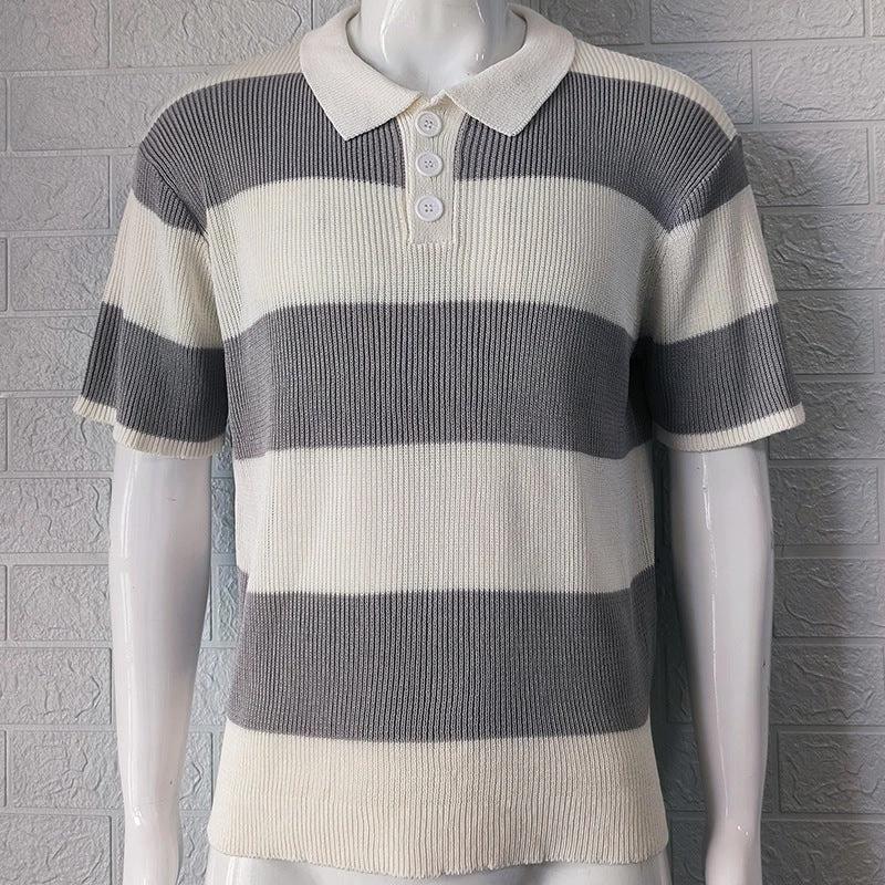 Mens Clothing Summer Fashion Lapel Sweater Short Sleeve Men Clothing Men Wears MANDOTOS