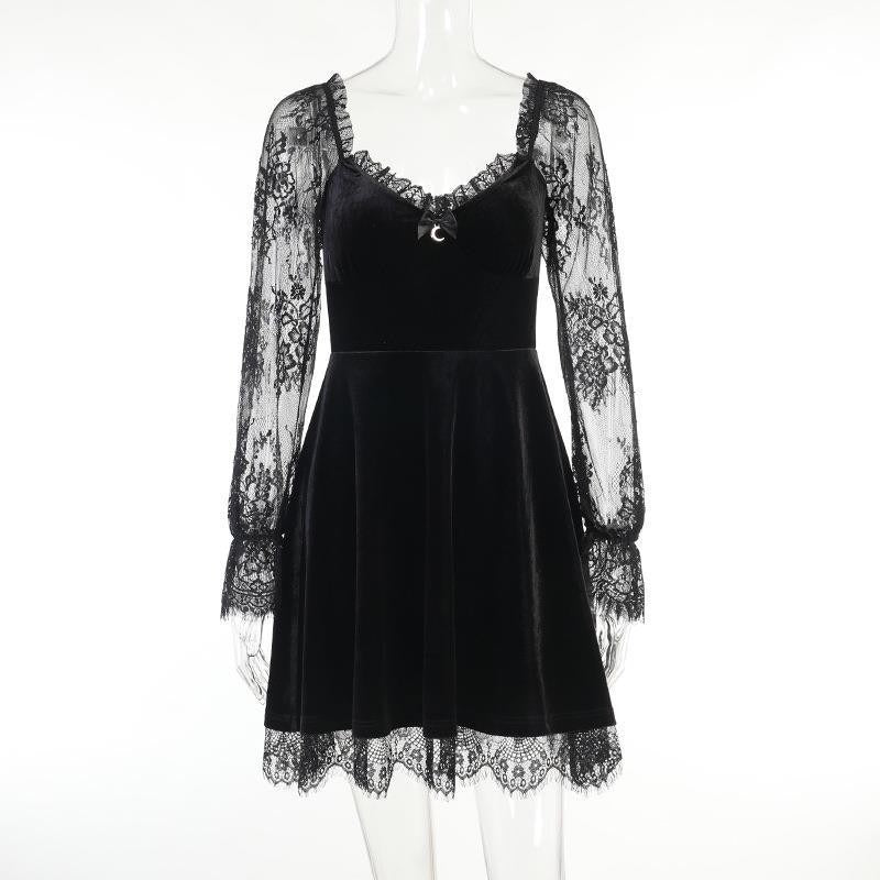 Chic Euro-American Lace Hip-Hop Dress