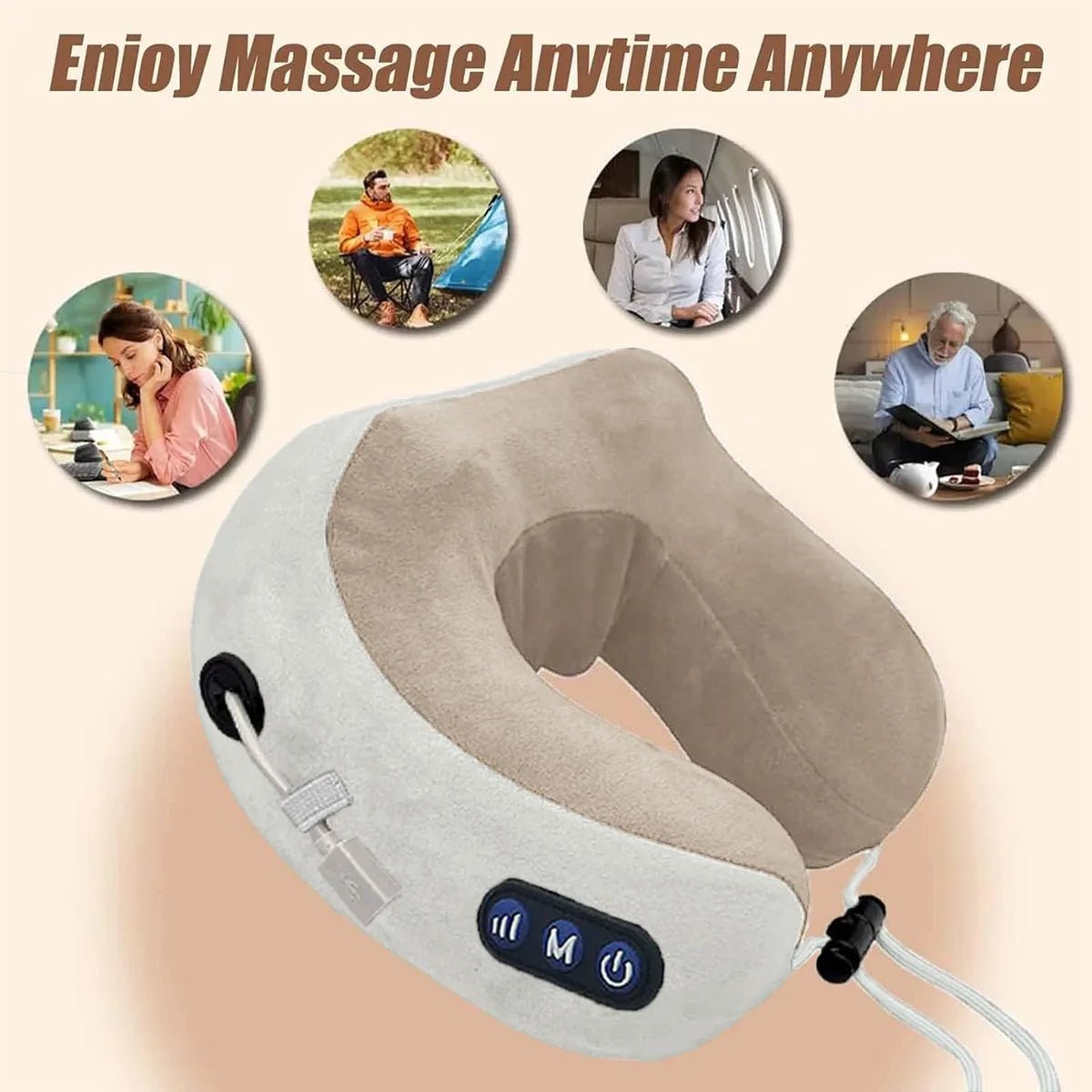 Electric Neck Massage. Portable Slow Rebound Memory Foam U-Shaped Pillow-Ergonomic, Breathable, Soft Neck Support Travel Pillow - MANDOTOS INTERNATIONAL