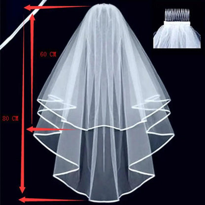 Elegant Lace Bridal Veil with Comb 60x80cm - MANDOTOS
