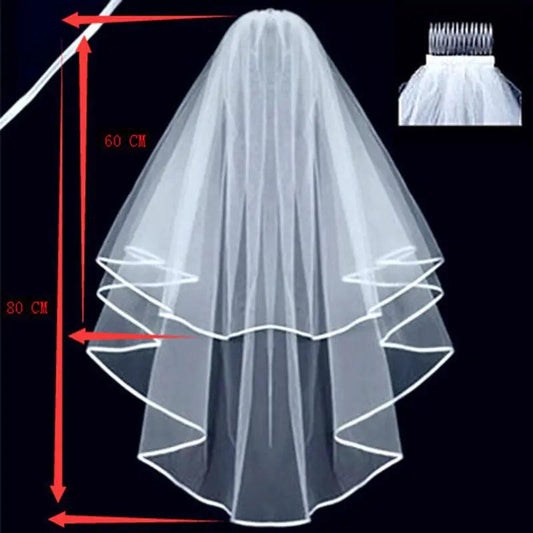 Elegant Lace Bridal Veil with Comb 60x80cm - MANDOTOS