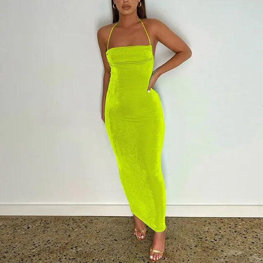 Elegant Open Back Cami Long Dress - MANDOTOS