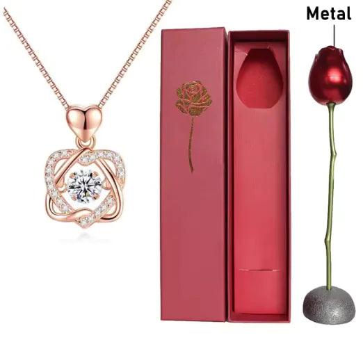 Elegant Rose Gold Heart Necklace - MANDOTOS