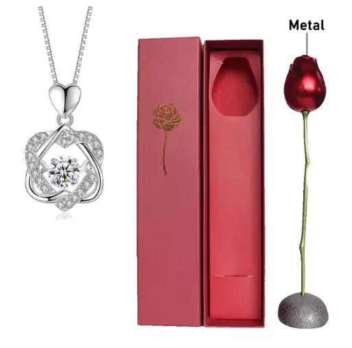 Elegant Rose Gold Heart Necklace - MANDOTOS