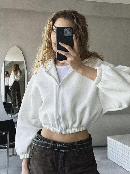 European And American Casual Women's Solid Color Hoodies - MANDOTOS