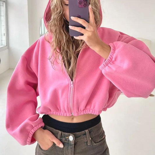 European And American Casual Women's Solid Color Hoodies - MANDOTOS