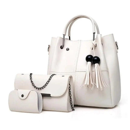 European and American fashion single shoulder Messenger bag ladies three-piece tassels mother bag - MANDOTOS