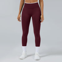 Ancient Energy burgundy seamless knitted high-waist quick-drying sports yoga pants