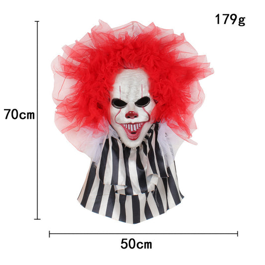 Halloween Horror Clown Wreath Door Hanging Wreath Decoration Wall Hanging Clown Ghost Festival Halloween Party Supplies Home Decor - MANDOTOS