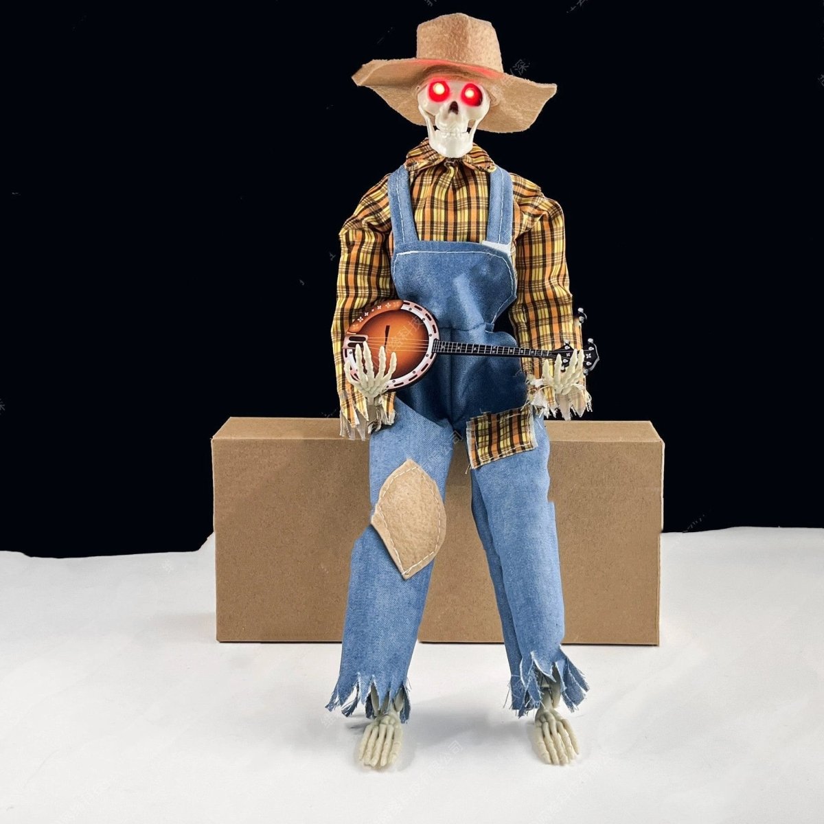 Light-Up Guitarist Skeleton: Spooky Halloween Decoration - MANDOTOS