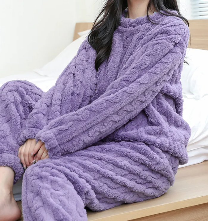 Cozy Coral Velvet Sleepwear Set