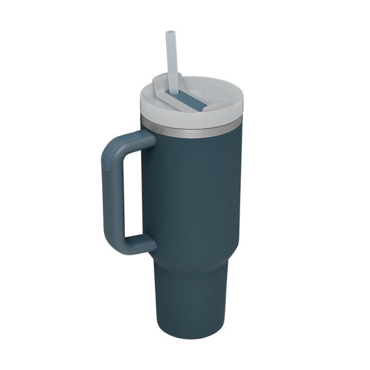 40 Oz Tumbler With Handle Straw Insulated, Stainless Steel Spill Proof Vacuum Coffee Cup Tumbler With Lid Tapered Mug Gifts For Valentine Lover Suitable For Car Gym Office Travel - MANDOTOS