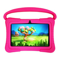 7-inch children's tablet PC in a pink rugged case with a handle by Ancient Energy