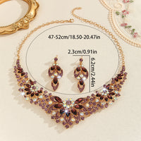 High Profile And Generous Crystal Necklace And Earrings Suite