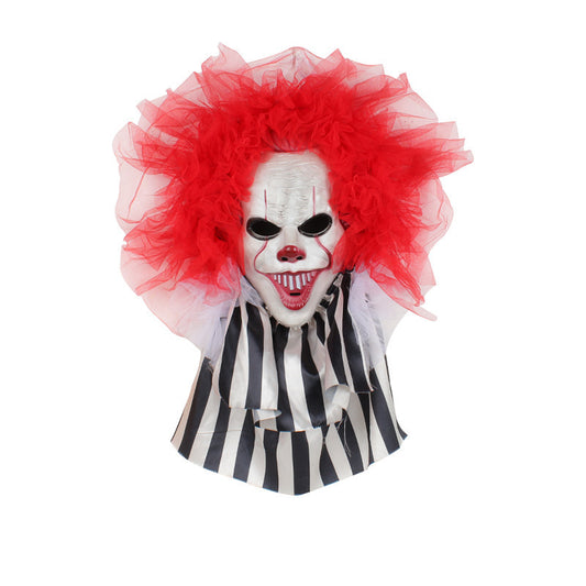 Halloween Horror Clown Wreath Door Hanging Wreath Decoration Wall Hanging Clown Ghost Festival Halloween Party Supplies Home Decor - MANDOTOS