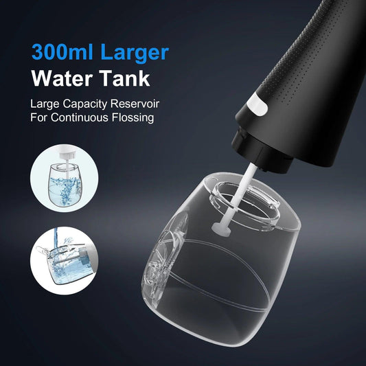 Fairywill Oral Irrigator Portable Water Flosser Dental Teeth Cleaning Waterproof USB Charge With 5 Jets For Braces, Travel - MANDOTOS