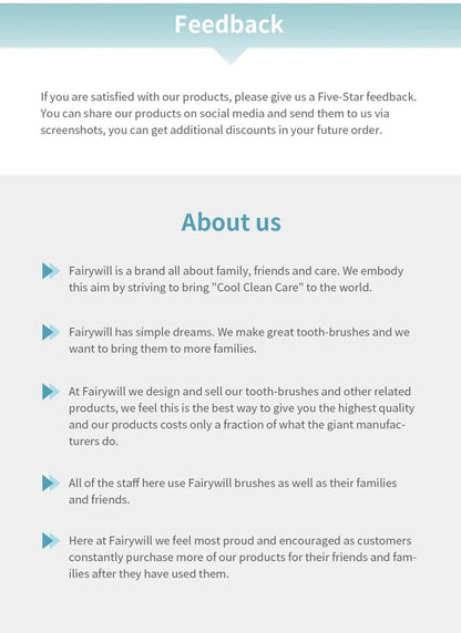 Fairywill Oral Irrigator Portable Water Flosser Dental Teeth Cleaning Waterproof USB Charge With 5 Jets For Braces, Travel - MANDOTOS