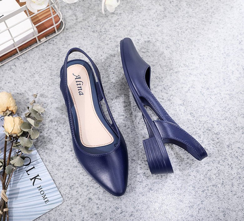 Fashion New Sandals Women's Shallow Mouth Mid-Low Heel Flats 2025 Korean Style Plastic Breathable Outer Wear Casual Jelly Sandals - MANDOTOS INTERNATIONAL