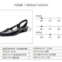 Fashion New Sandals Women's Shallow Mouth Mid-Low Heel Flats 2025 Korean Style Plastic Breathable Outer Wear Casual Jelly Sandals - MANDOTOS INTERNATIONAL