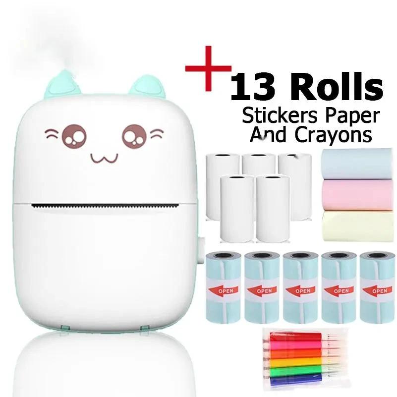Mini Printer Portable Mini Bluetooth WiFi New Wrong Printer Mobile Phone Photo Title Note Hot Print Pocket Student Error Label Printer - MANDOTOS