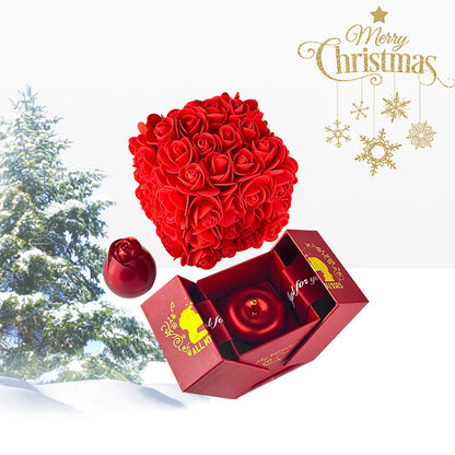 Valentines Day Gift Soap Rose Gift Box Crystal Pendant Necklace Eternal Flower Jewelry Box Set Wedding Birthday Gift For Girlfriend - MANDOTOS