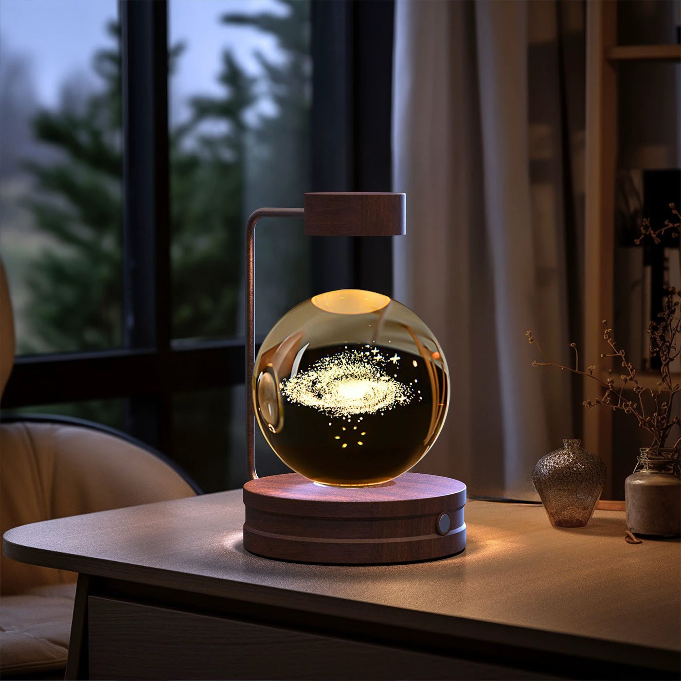 Crystal Ball Cosmic Dinosaur Indoor Night Light USB Power Warm Bedside Light Birthday Gift Night Lamp MANDOTOS