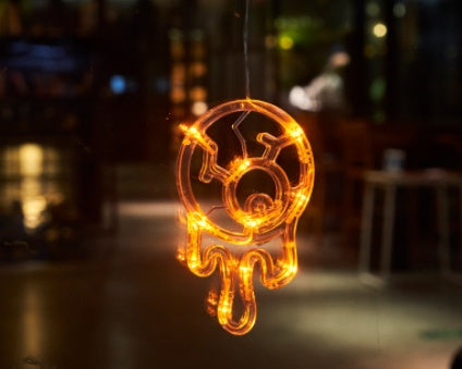 Halloween Window Hanging LED Lights Spider Pumpkin Hanging Ghost Horror Atmosphere Lights Holiday Party Decorative Lights Home Decor - MANDOTOS