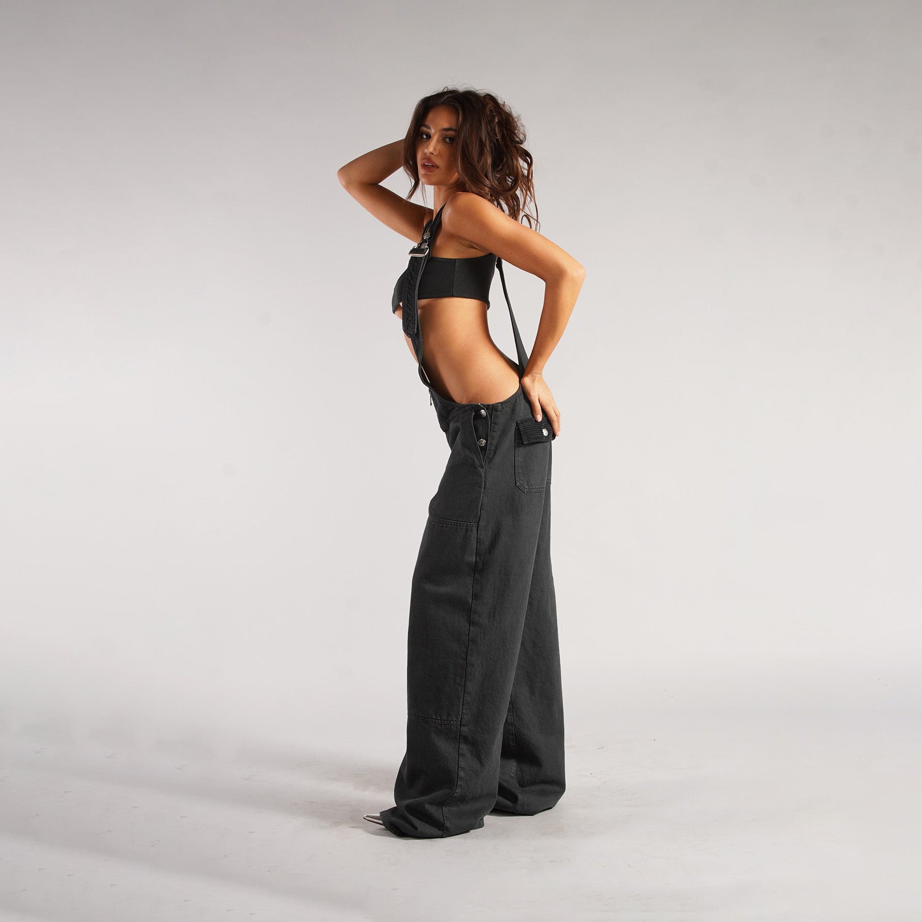 Y2K Zipper Denim Overalls With Pockets Fashion Loose Suspender Jumpsuit Streetwear Jeans Pants Womens Clothing - MANDOTOS